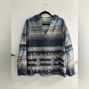 Faherty x Doug Good Feather Baja Poncho in Midnight Rising organic cotton